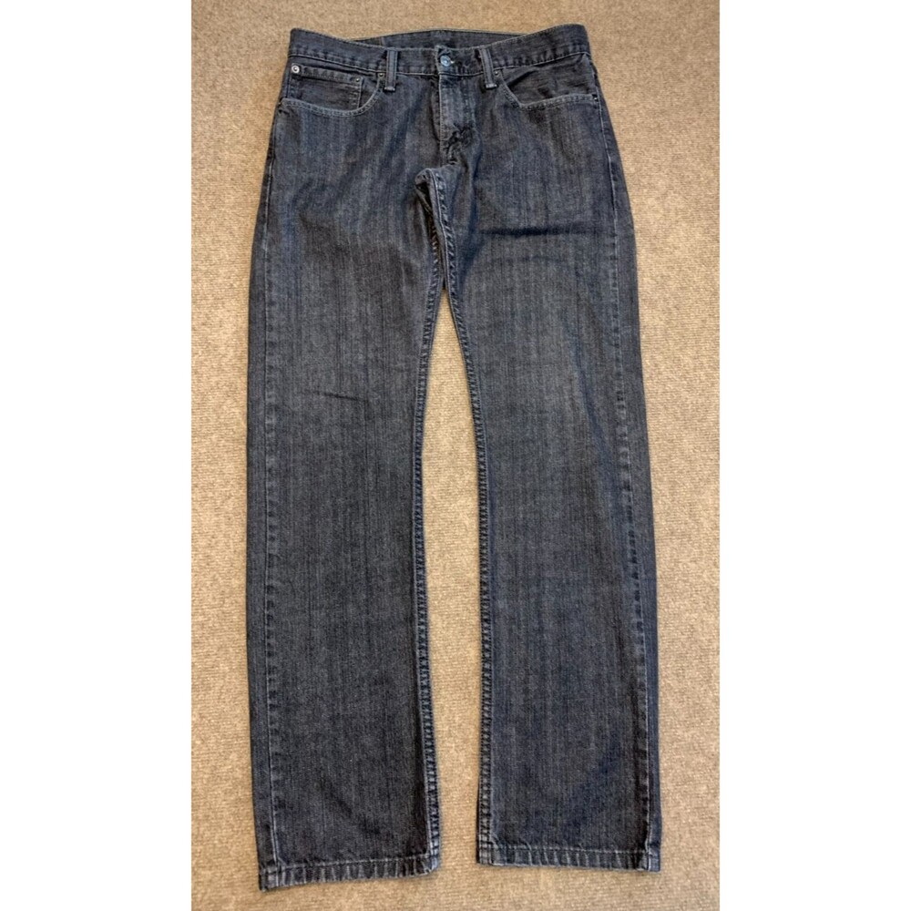 Levis 514 Jeans Mens 31x32 Slim Straight Mid Rise Black Vintage 90s Denim